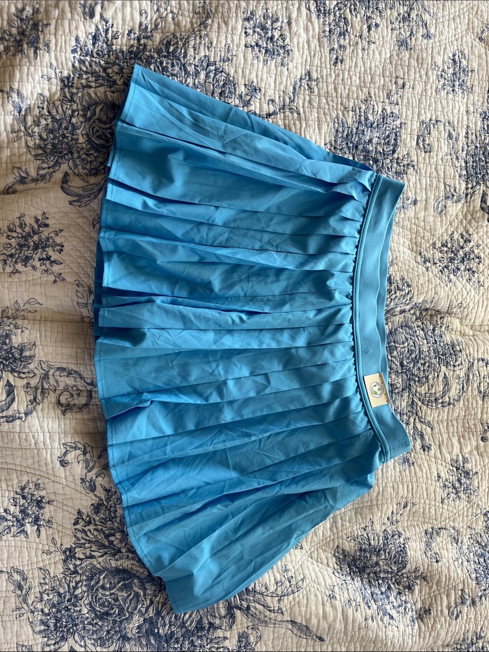 No Boundaries Bright Blue Pleated Skater Skirt